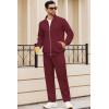 COOFANDY Mens 2 Piece Tracksuit Casual Sweatsuits Full Zip Track Suits Jogging Athletic Suit Sets(Wine Red)