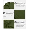 COOFANDY Men’s 2 Pieces Cotton Linen Set Casual Short Sleeve Henley Shirts Beach Yoga Pants Summer Outfits(Army Green)