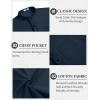 COOFANDY Men’s 2 Pieces Cotton Linen Set Casual Short Sleeve Henley Shirts Beach Yoga Pants Summer Outfits(Navy Blue)