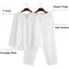 COOFANDY Men’s 2 Pieces Cotton Linen Set Henley Shirt Long Sleeve and Casual Beach Pants Summer Yoga Outfits(01-white)