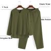 COOFANDY Men’s 2 Pieces Cotton Linen Set Henley Shirt Long Sleeve and Casual Beach Pants Summer Yoga Outfits(Army Green)