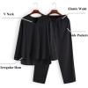 COOFANDY Men’s 2 Pieces Cotton Linen Set Henley Shirt Long Sleeve and Casual Beach Pants Summer Yoga Outfits(Black)