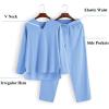 COOFANDY Men’s 2 Pieces Cotton Linen Set Henley Shirt Long Sleeve and Casual Beach Pants Summer Yoga Outfits(Blue)