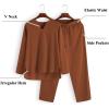 COOFANDY Men’s 2 Pieces Cotton Linen Set Henley Shirt Long Sleeve and Casual Beach Pants Summer Yoga Outfits(Caramel)