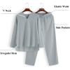COOFANDY Men’s 2 Pieces Cotton Linen Set Henley Shirt Long Sleeve and Casual Beach Pants Summer Yoga Outfits(Grey)