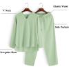 COOFANDY Men’s 2 Pieces Cotton Linen Set Henley Shirt Long Sleeve and Casual Beach Pants Summer Yoga Outfits(Light Green)
