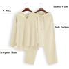 COOFANDY Men’s 2 Pieces Cotton Linen Set Henley Shirt Long Sleeve and Casual Beach Pants Summer Yoga Outfits(Light Khaki)