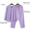 COOFANDY Men’s 2 Pieces Cotton Linen Set Henley Shirt Long Sleeve and Casual Beach Pants Summer Yoga Outfits(Lilac)