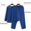 COOFANDY Men’s 2 Pieces Cotton Linen Set Henley Shirt Long Sleeve and Casual Beach Pants Summer Yoga Outfits(Royal Blue)