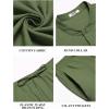 COOFANDY Mens 2 Pieces Cotton Linen Sets Short Sleeve Casual Henley Shirt Summer Beach Pants Lounge Vacation Outfits Set(Army Green)