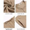 COOFANDY Mens 2 Pieces Cotton Linen Sets Short Sleeve Casual Henley Shirt Summer Beach Pants Lounge Vacation Outfits Set(Khaki)