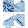COOFANDY Mens 2 Pieces Cotton Linen Sets Short Sleeve Casual Henley Shirt Summer Beach Pants Lounge Vacation Outfits Set(Light Blue)