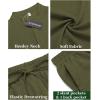 COOFANDY Men’s 2 Pieces Linen Set Casual Henley Shirts Short Sleeve Beach Yoga Shorts Summer Pants Outfits(Army Green)