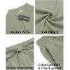 COOFANDY Men’s 2 Pieces Linen Set Casual Henley Shirts Short Sleeve Beach Yoga Shorts Summer Pants Outfits(Light Green)