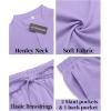 COOFANDY Men’s 2 Pieces Linen Set Casual Henley Shirts Short Sleeve Beach Yoga Shorts Summer Pants Outfits(Purple)