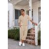 COOFANDY Men’s 2 Pieces Linen Set Henley Shirt Short Sleeve and Harem Capri Pants Wide Leg Baggy Beach Yoga Trousers Outfits(02-light Khaki)