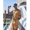 COOFANDY Men’s 2 Pieces Outfits Casual Quarter Zip Polo Shirt and Shorts Set Athletic Jogging Summer Tracksuit(Khaki)