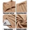 COOFANDY Men’s 2 Pieces Outfits Casual Quarter Zip Polo Shirt and Shorts Set Athletic Jogging Summer Tracksuit(Khaki)
