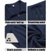 COOFANDY Men’s 2 Pieces Outfits Casual Quarter Zip Polo Shirt and Shorts Set Athletic Jogging Summer Tracksuit(Navy Blue)
