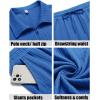 COOFANDY Men’s 2 Pieces Outfits Casual Quarter Zip Polo Shirt and Shorts Set Athletic Jogging Summer Tracksuit(Royal Blue)