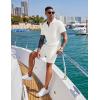 COOFANDY Men’s 2 Pieces Outfits Casual Quarter Zip Polo Shirt and Shorts Set Athletic Jogging Summer Tracksuit(White)