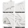 COOFANDY Men’s 2 Pieces Outfits Casual Quarter Zip Polo Shirt and Shorts Set Athletic Jogging Summer Tracksuit(White)