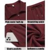 COOFANDY Men’s 2 Pieces Outfits Casual Quarter Zip Polo Shirt and Shorts Set Athletic Jogging Summer Tracksuit(Wine Red)