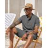 COOFANDY Men’s 2 Pieces Set Short Sleeve Henley Shirts and Shorts Pants Texture Summer Beach Vacation Outfits(Dark Gray)
