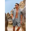 COOFANDY Men’s 2 Pieces Shirt Sets Short Sleeve Casual Button Down Hippie T-Shirts Shorts Sets Summer Fashion Beach Outfits(Grey)