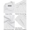 COOFANDY Men’s 2 Pieces Shirt Sets Short Sleeve Casual Button Down Hippie T-Shirts Shorts Sets Summer Fashion Beach Outfits(White)