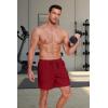 COOFANDY Men’s 2 in 1 Running Shorts 2 Pack Athletic Shorts Quick Dry Gym Training Workout Shorts with Pockets(Dark Grey/Wine Red)