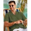 COOFANDY Mens 2025 Fashion Textured Shirts Short Sleeve Summer Beach Shirt Casual Button Down Shirts(Army Green)