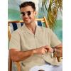 COOFANDY Mens 2025 Fashion Textured Shirts Short Sleeve Summer Beach Shirt Casual Button Down Shirts(Beige)