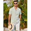 COOFANDY Mens 2025 Fashion Textured Shirts Short Sleeve Summer Beach Shirt Casual Button Down Shirts(Light Green)