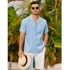 COOFANDY Mens 2025 Fashion Textured Shirts Short Sleeve Summer Beach Shirt Casual Button Down Shirts(Sky Blue)