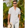 COOFANDY Mens 2025 Fashion Textured Shirts Short Sleeve Summer Beach Shirt Casual Button Down Shirts(White)