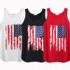 COOFANDY Men’s 3 Pack Quick Dry Workout Tank Top Gym Muscle Tee Fitness Bodybuilding Sleeveless T Shirt(Flag-black/Red/White)