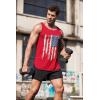 COOFANDY Men’s 3 Pack Quick Dry Workout Tank Top Gym Muscle Tee Fitness Bodybuilding Sleeveless T Shirt(Flag-black/Red/White)