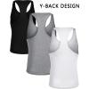 COOFANDY Men’s 3 Pack Tank Tops Cotton Performance Sleeveless Casual Classic T Shirts(01_black/White/Gray)