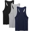 COOFANDY Men’s 3 Pack Tank Tops Cotton Performance Sleeveless Casual Classic T Shirts(Black/Nave Blue/Light Gray)