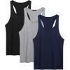 COOFANDY Men’s 3 Pack Tank Tops Cotton Performance Sleeveless Casual Classic T Shirts(Black/Nave Blue/Light Gray)