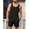 COOFANDY Men’s 3 Pack Tank Tops Cotton Performance Sleeveless Casual Classic T Shirts(Black/Red/Dark Gray)