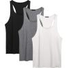 COOFANDY Men’s 3 Pack Tank Tops Cotton Performance Sleeveless Casual Classic T Shirts(Black/White/Dark Gray)