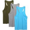 COOFANDY Men’s 3 Pack Tank Tops Cotton Performance Sleeveless Casual Classic T Shirts(Blue/Army Green/Gray)