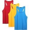 COOFANDY Men’s 3 Pack Tank Tops Cotton Performance Sleeveless Casual Classic T Shirts(Blue/Red/Yellow)