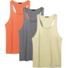 COOFANDY Men’s 3 Pack Tank Tops Cotton Performance Sleeveless Casual Classic T Shirts(Orange/Khaki/Dark Gray)