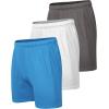 COOFANDY Men’s 3 Pack Workout Gym Shorts Mesh Athletic Shorts Lightweight Bodybuilding Training Short Pants with Pockets(Light Blue/White/Dark Grey)