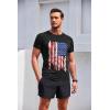 COOFANDY Men’s 3 Pack Workout T Shirts Short Sleeve Gym Bodybuilding Muscle Shirt Base Layer Fitness Tee Tops(American Flag Black)