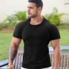 COOFANDY Men’s 3 Pack Workout T Shirts Short Sleeve Gym Bodybuilding Muscle Shirt Base Layer Fitness Tee Tops(Black/Dark Grey/Olive Green)