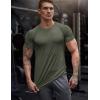 COOFANDY Men’s 3 Pack Workout T Shirts Short Sleeve Gym Bodybuilding Muscle Shirt Base Layer Fitness Tee Tops(Black/Dark Grey/Olive Green)